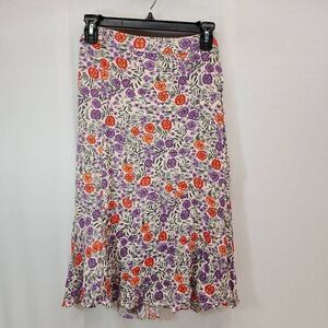 Lulus Size Small Women's Floral Wrap Midi Skirt Boho U